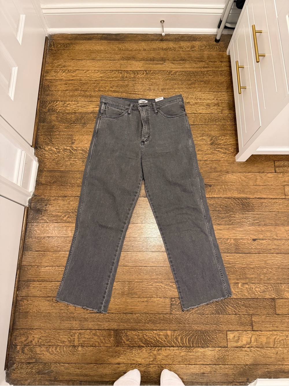 Wrangler Gray High-Rise Straight Jeans